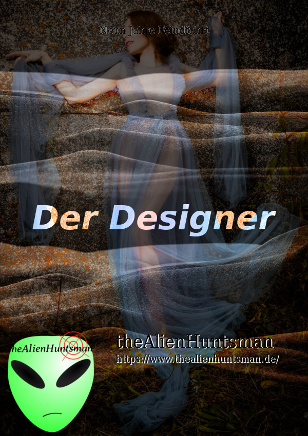 Sexy Frau im blauen Kleid räkelt sich auf dem Boden, Neun Jahre Feindfahrt — Der Designer